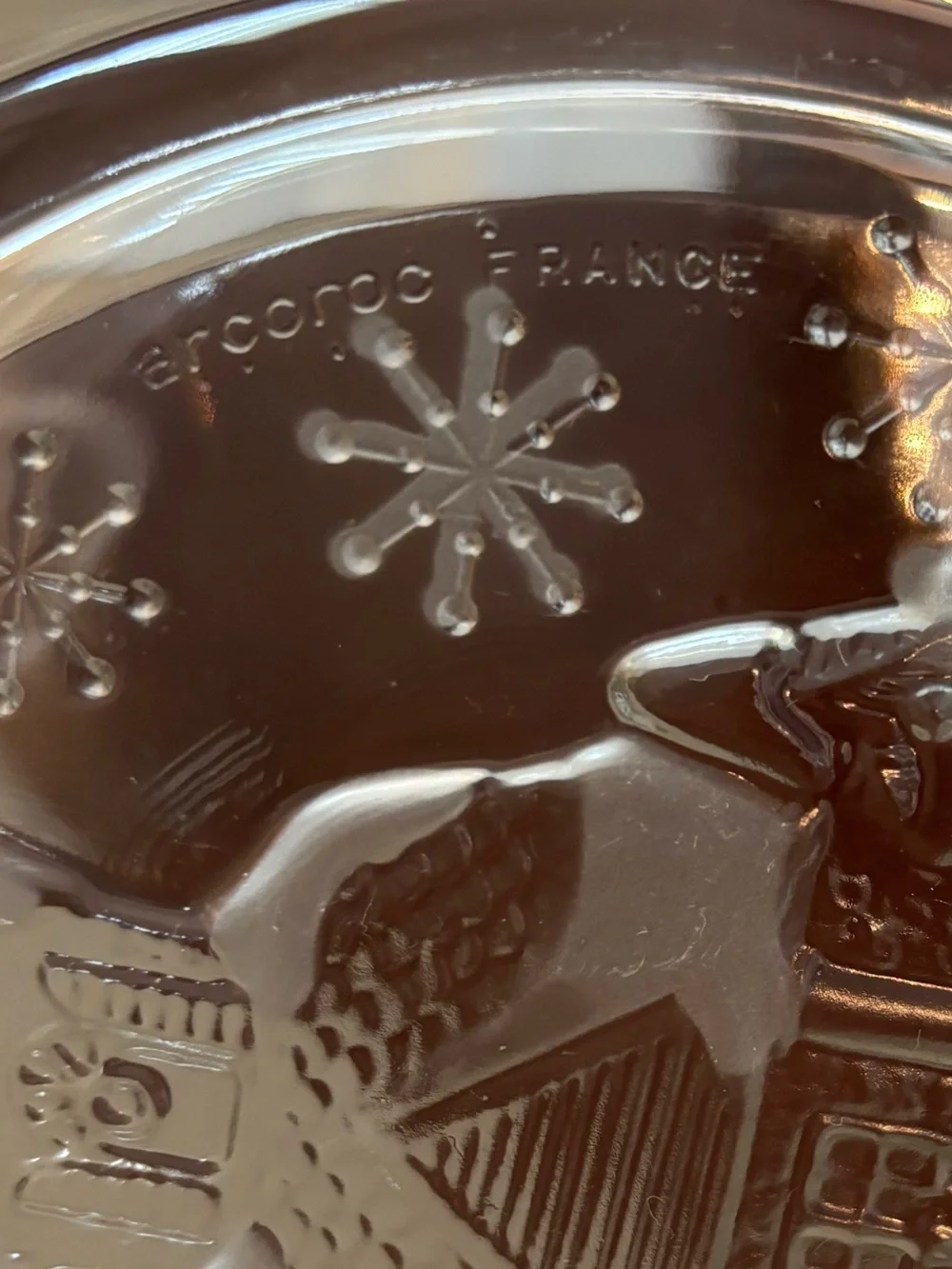 Arcoroc France Welcome Home/Winter Wonderland Glass Salad/Dessert Plates 4